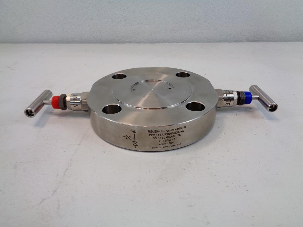 Precision Valves 2" 150# RF Block & Vent Monoflange, 316SS, PF2/16AUSXGV2XL-Q